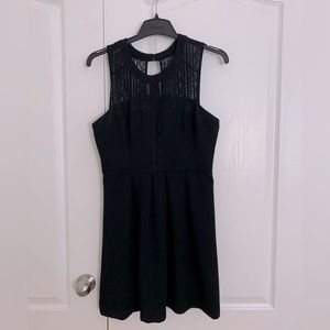 MIDI black with floral lace BCBG dress